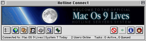 Mac OS 9 Lives Hotline server banner